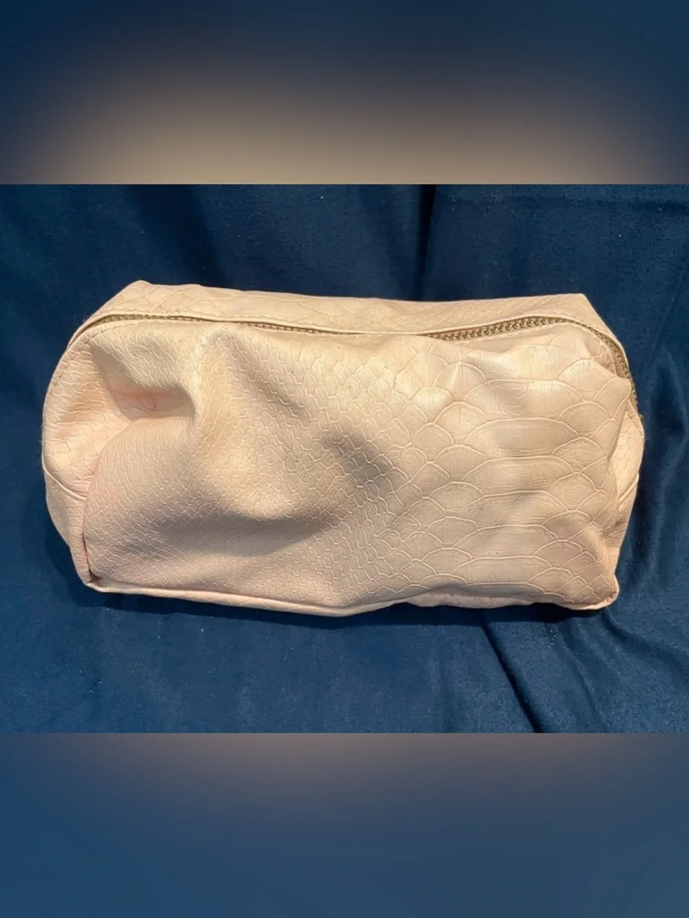 bareMinerals Blush Pink Snake-Embossed Cosmetic Makeup Bag
